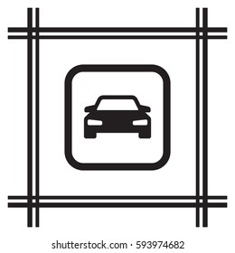 Car  icon,  isolated. Flat  design.