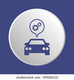 Car  icon,  isolated. Flat  design.