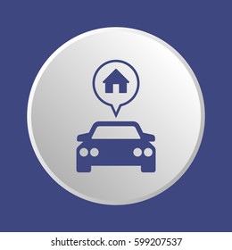 Car  icon,  isolated. Flat  design.
