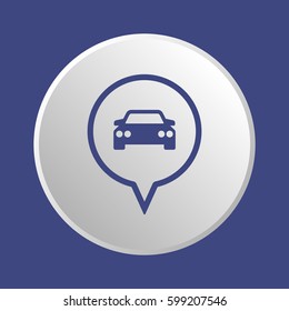Car  icon,  isolated. Flat  design.