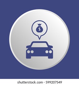 Car  icon,  isolated. Flat  design.