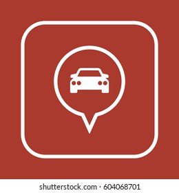 Car  icon,  isolated. Flat  design.