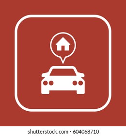 Car  icon,  isolated. Flat  design.