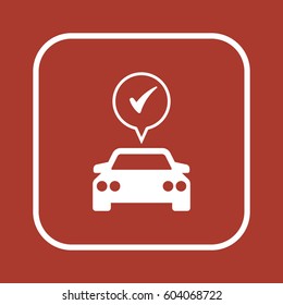 Car  icon,  isolated. Flat  design.