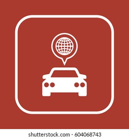 Car  icon,  isolated. Flat  design.
