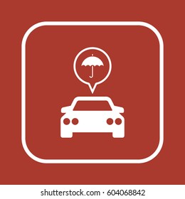 Car  icon,  isolated. Flat  design.