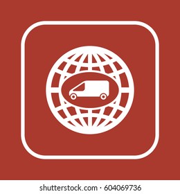Car  icon,  isolated. Flat  design.