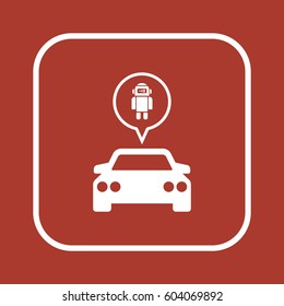Car  icon,  isolated. Flat  design.