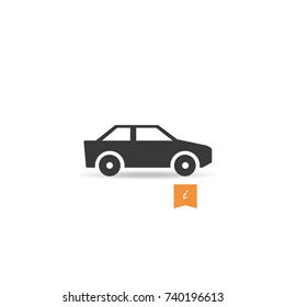 Car icon isolated on white background. Trendy car icon in flat style. Template for app, ui,logo and ux. Icon car for your web site, office poster and placard. Modern car icon, EPS 10