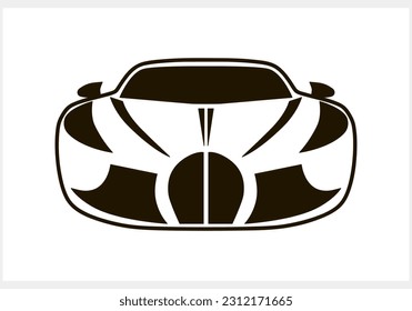Icono de auto aislado. Esbozar ilustración de material vectorial. EPS 10