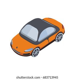Car icon in isometric projection. Vector illustration, isolated on white background.