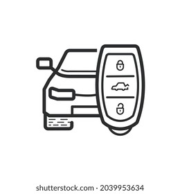 Car icon with key to open it