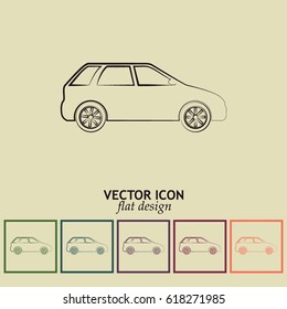 Car Icon. Line icon