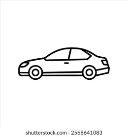 Car icon line art transportation Vector illustration design