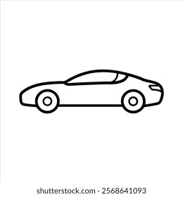 Car icon line art transportation Vector illustration design