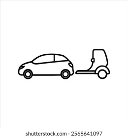 Car icon line art transportation Vector illustration design