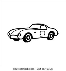 Car icon line art transportation Vector illustration design