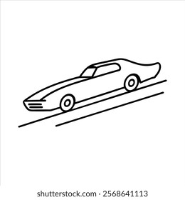 Car icon line art transportation Vector illustration design