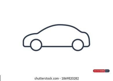 Autosymbol-Linie einzeln auf weißem Hintergrund. Flaches Vektor Icon Design Template Element.
