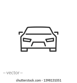 car  icon, line sign on white background, editable stroke vector illustration