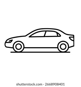car icon line vector illustration isolated on white