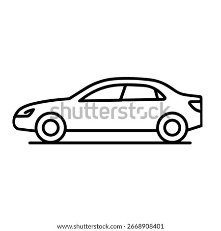 car icon line vector illustration isolated on white