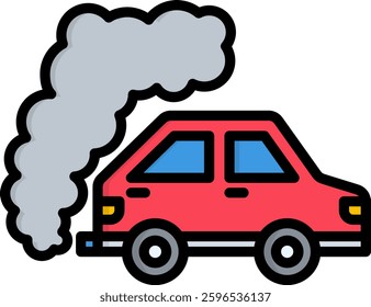 Car Icon Lineal Color Vector Illustration