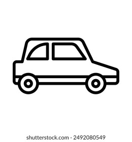 Car icon linear logo mark in black and white