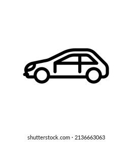 Car Icon. Linear Car Style for user Interface, Web-design. Side View.Vector sign in simple style isolated on white background.