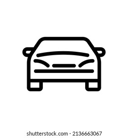Car Icon. Linear Car Style for user Interface, Web-design. Front View. Vector sign in simple style isolated on white background.