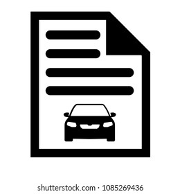 Car icon and list symbol. Vector illustration