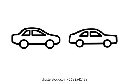 Car icon logo design. car sign and symbol. small sedan
