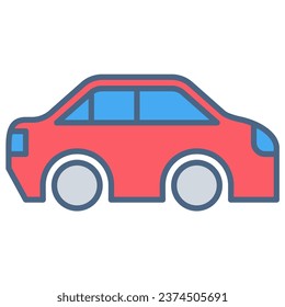Car icon or logo illustration filled outline color style. Icons transportation.