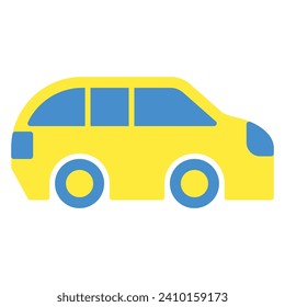Car icon or logo illustration flat color style
