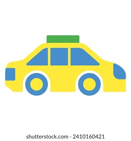 Autosymbol oder Logo-Illustration mit flachem Farbstil