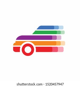 Car icon logo move fast