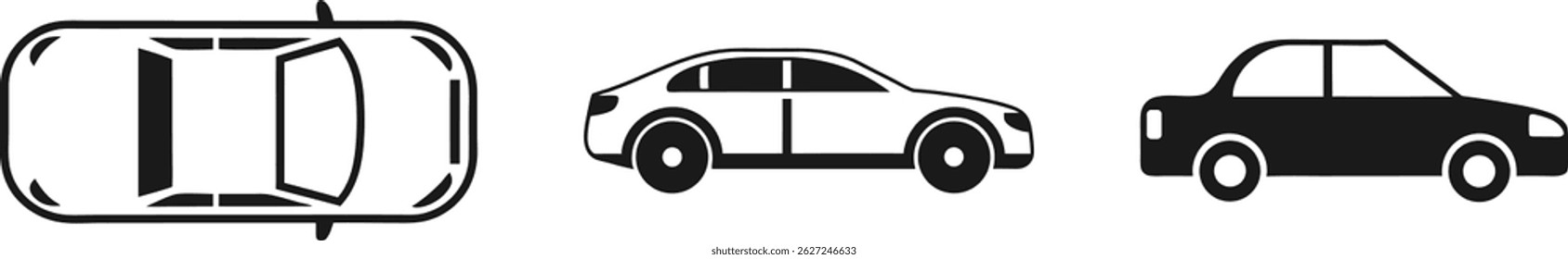 car icon, car logo symbol, car silhouette vector icon art illustration