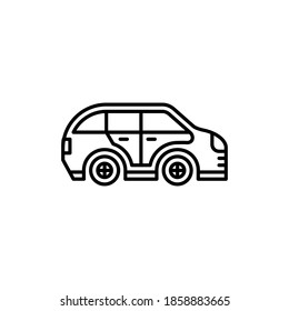 car icon or logo vector line style black color.