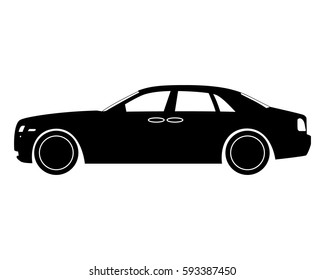 car icon. long sedan.
