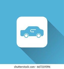 car icon with long shadow
