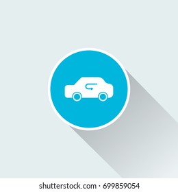 car icon with long shadow