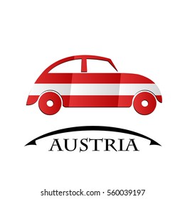 car icon made from the flag of Austria