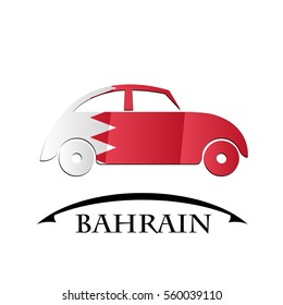 car icon made from the flag of Bahrain