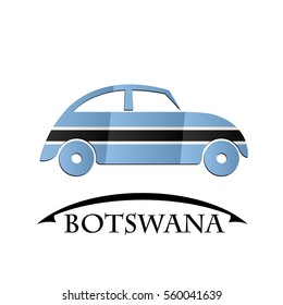 car icon made from the flag of Botswana
