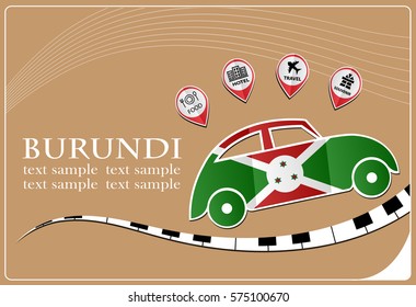 car icon made from the flag of burundi