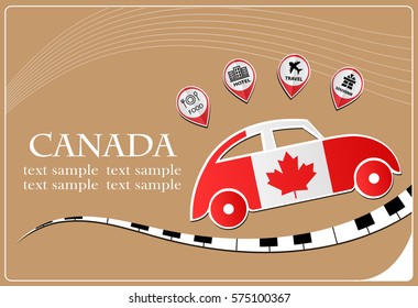 car icon made from the flag of Canada