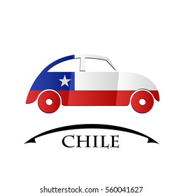 car icon made from the flag of Chile