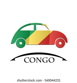 car icon made from the flag of Congo