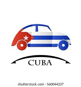 car icon made from the flag of Cuba