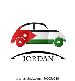 car icon made from the flag of Jordan